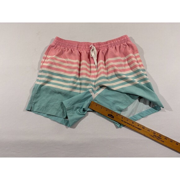 Chubbies Swim Trunks Adult Mens Pink White Blue Stripe Mesh Line 5.5" Shorts XL - Picture 5 of 8